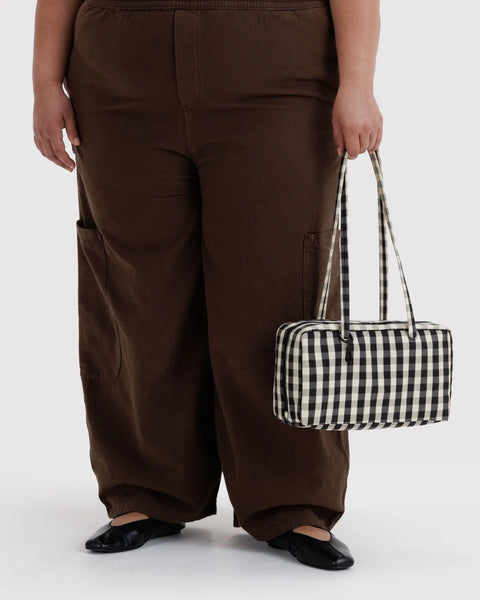 Nylon Bowler Bag - Black Gingham