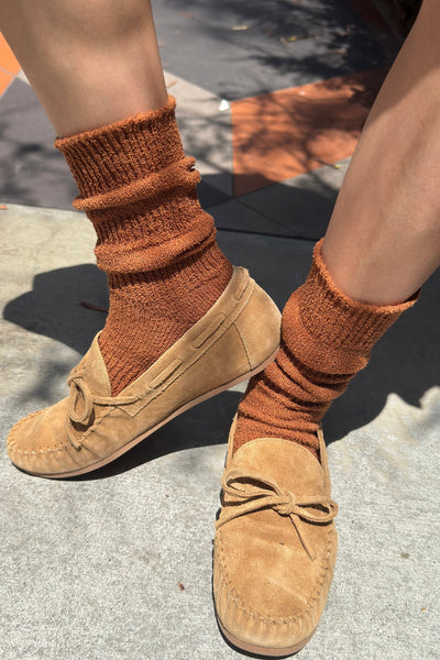 Airy Puffin Socks - Whiskey