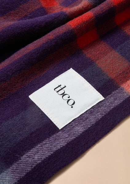 Lambswool Skinny Scarf in Modern Blue and Green Tartan