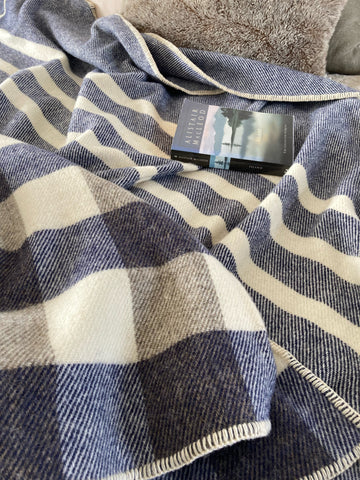 MacAusland’s Throw Blanket - Navy and Cream