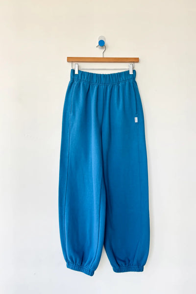 French Terry Balloon Pants - Teal Blue
