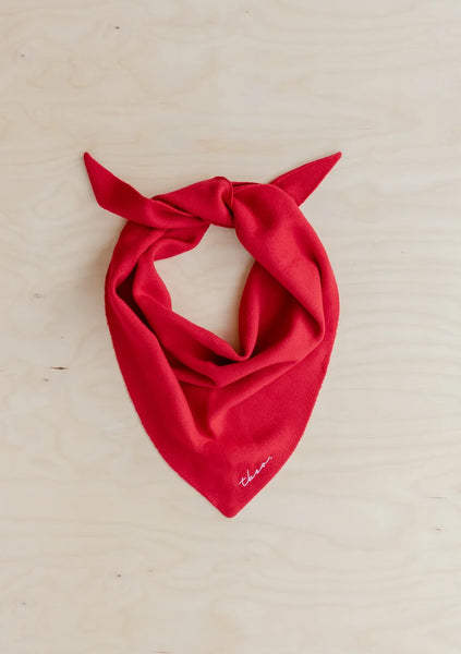 Merino Triangle Scarf - Red