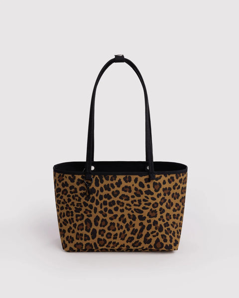 Medium Nylon Reversible Tote - Leopard/Black Mix