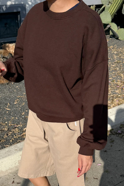 French Terry Core Sweatshirt - Cacoa Bean