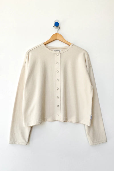 Soft Jersey Snap Cardigan - Naturel