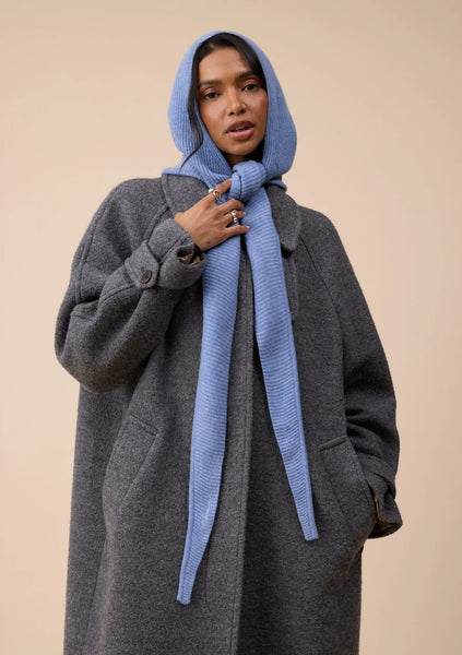 Merino Hood - Blue
