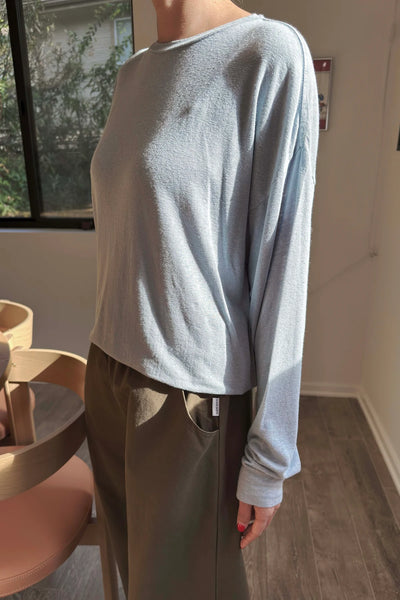 Haze Linen Blend Tee - Moonbeam