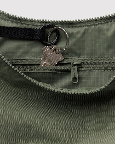 Medium Nylon Crescent Bag - Caper