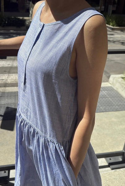 Marianne Dress - Blue Stripe