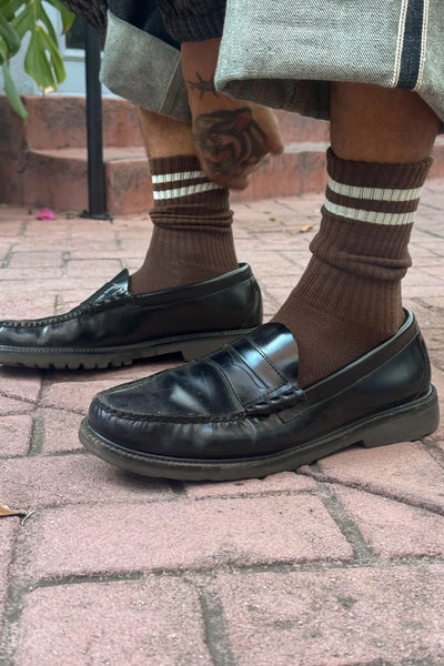 Extended Boyfriend Socks  - Wood
