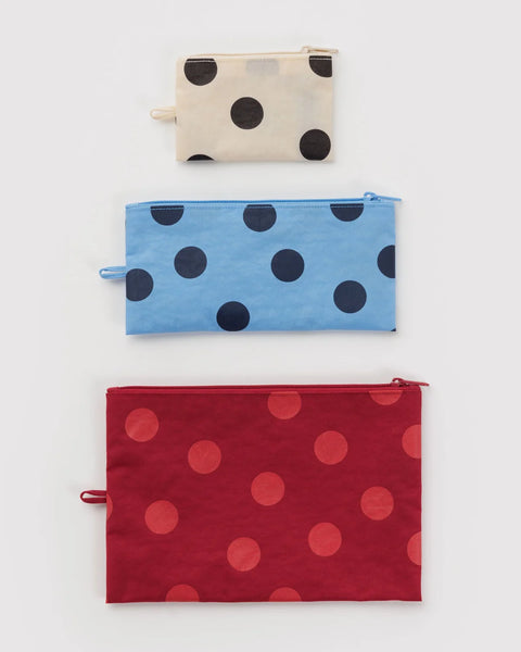Flat Pouch Set - Polka Dot