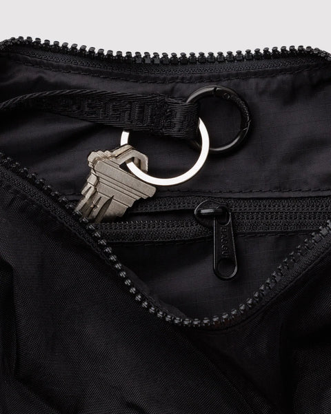 Small Nylon Crescent Bag - Black