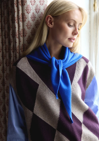Merino Triangle Scarf - Cobalt