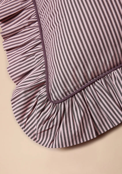 Pink and Fig Micro Stripe Cushion Cover