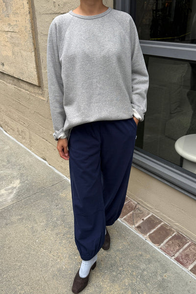 Pre-Order: French Terry Cotton Raglan Long Sleeve Tee - Melange Grey