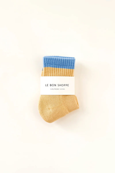 Colourblock Girlfriend Socks - Yellow Blue