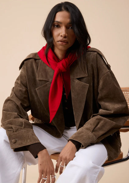 Merino Triangle Scarf - Red