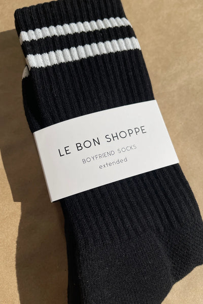 Extended Boyfriend Socks  - Noir