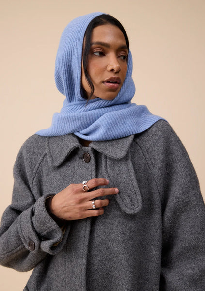 Merino Hood - Blue