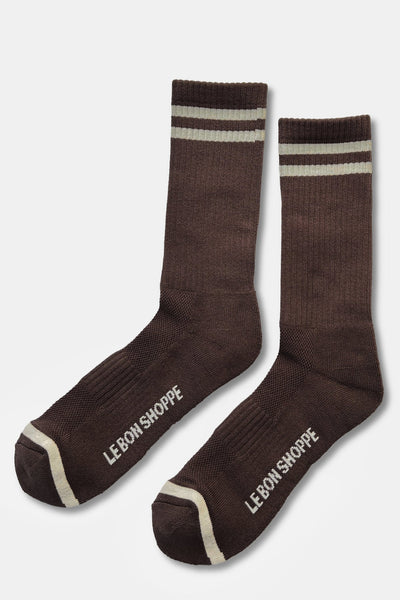 Extended Boyfriend Socks  - Wood