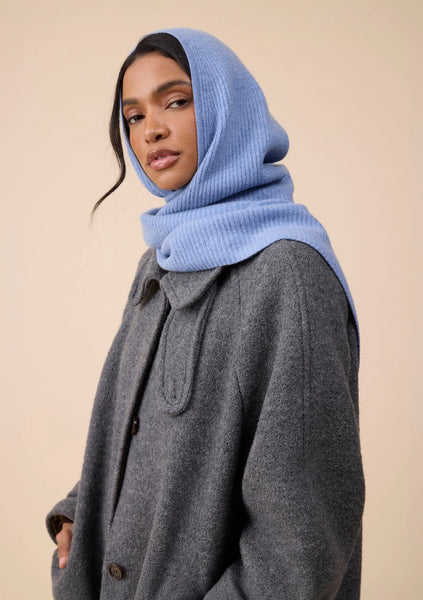 Merino Hood - Blue