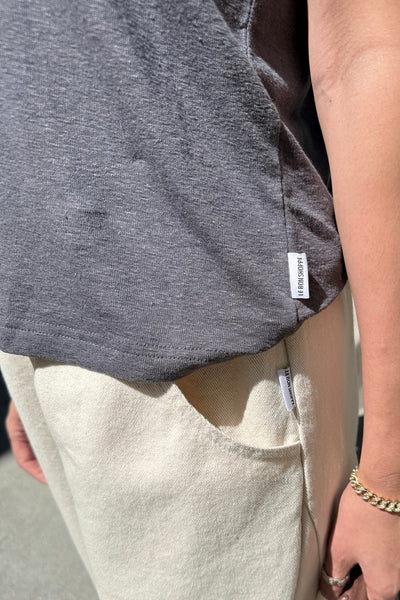 Bo Linen Blend Tee - Charcoal