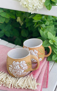 Peonies Mug by Sydney White Ceramics