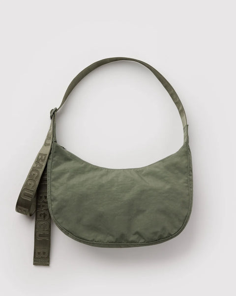 Medium Nylon Crescent Bag - Caper