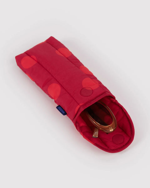 Puffy Glasses Sleeve - Red Polka Dot