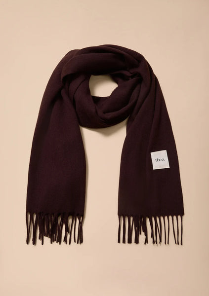 Lambswool Oversized Scarf in Dark Brown