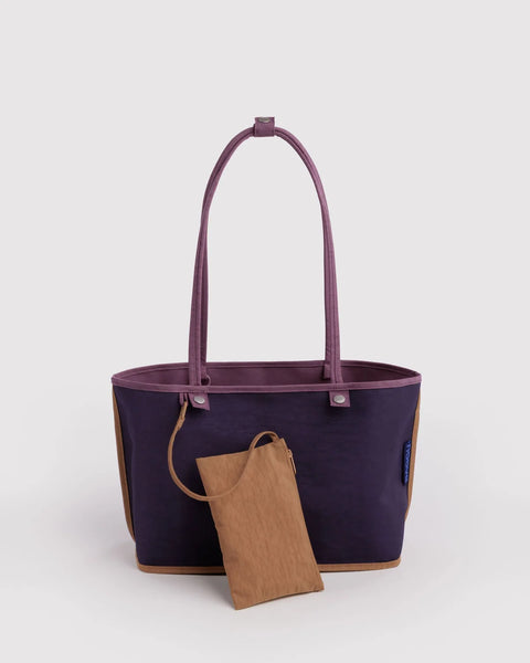 Medium Nylon Reversible Tote - Wild Plum