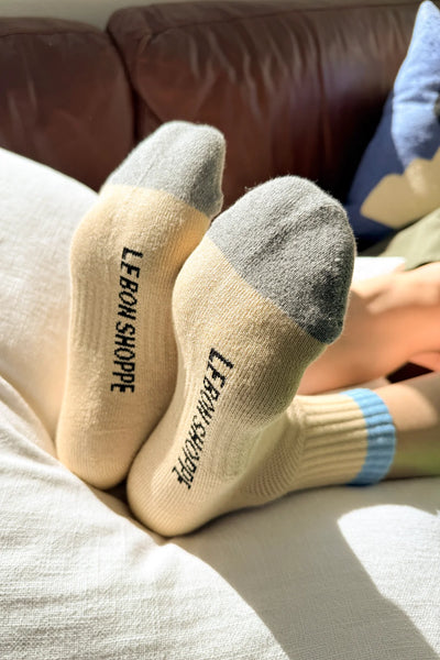 Colourblock Girlfriend Socks - Yellow Blue