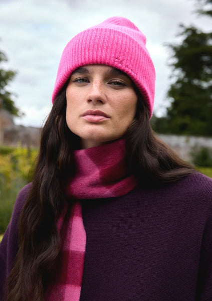 Slouchy Merino Beanie - Hot Pink