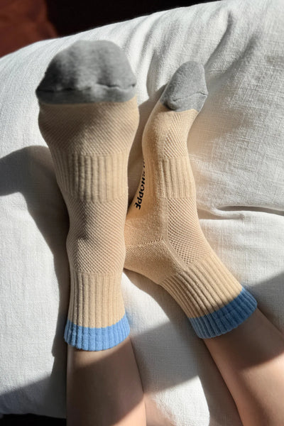 Colourblock Girlfriend Socks - Yellow Blue