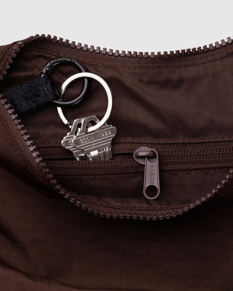 Small Nylon Crescent Bag - Coffee