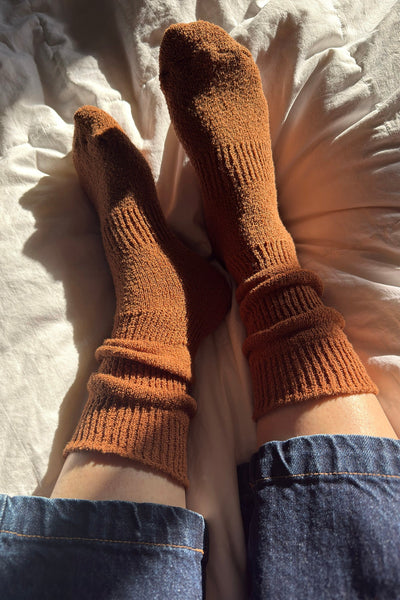 Airy Puffin Socks - Whiskey