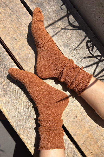 Airy Puffin Socks - Whiskey
