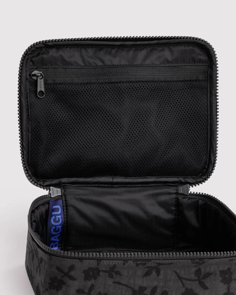 Small Cosmetic Case - Charcoal Ditsy Flower