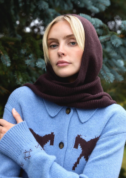 Merino Hood - Brown