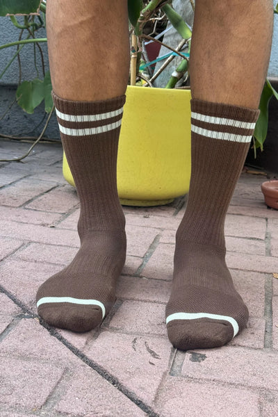 Extended Boyfriend Socks  - Wood