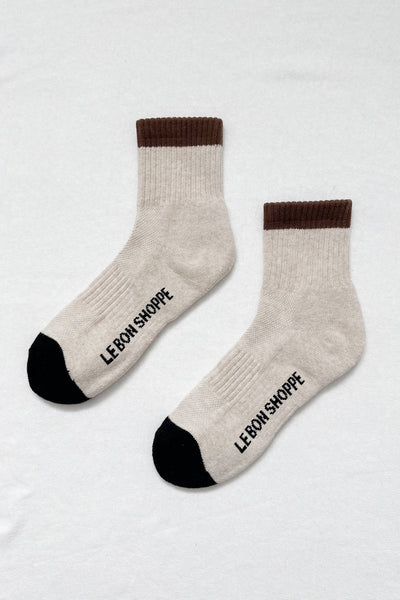 Colourblock Girlfriend Socks - Black Coffee