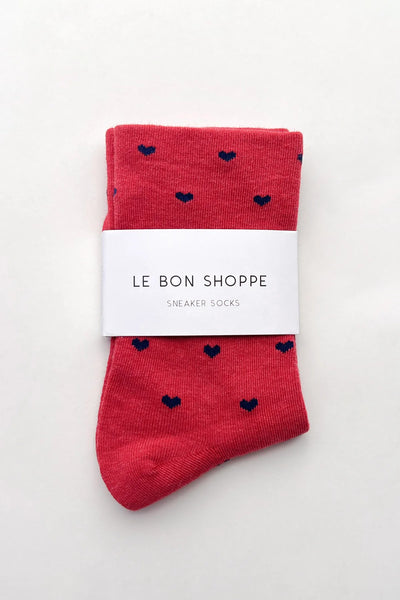 Heart Sneaker Socks - Tomato/Navy