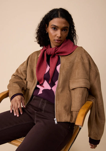 Merino Triangle Scarf - Rust
