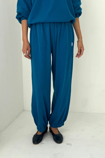 Pointelle Balloon Pants - Sea Blue