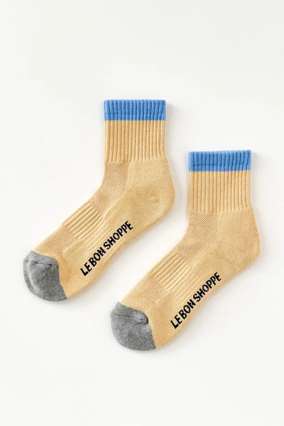 Colourblock Girlfriend Socks - Yellow Blue