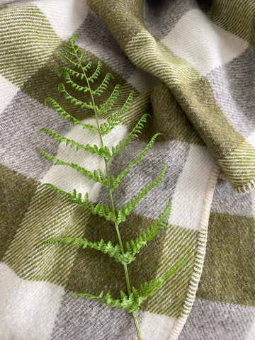 MacAusland’s Throw Blanket - Olive and Cream