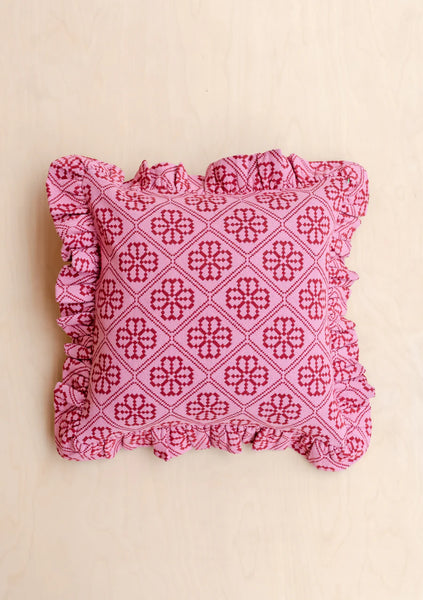 Cotton Cushion Cover Pink Floral
