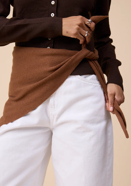 Merino Triangle Scarf - Brown