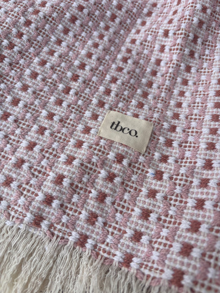 Cotton Throw Pink Geometric