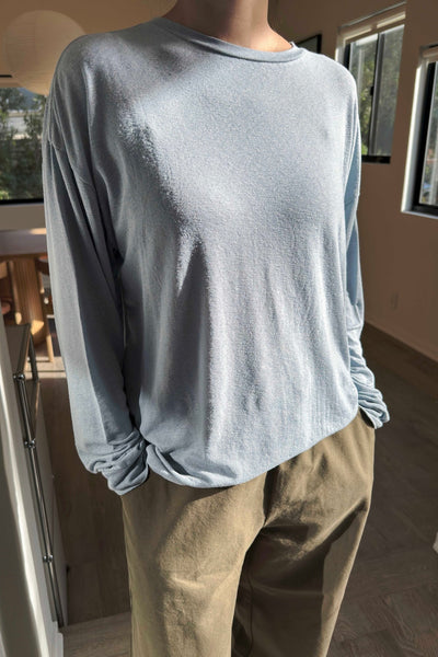 Haze Linen Blend Tee - Moonbeam